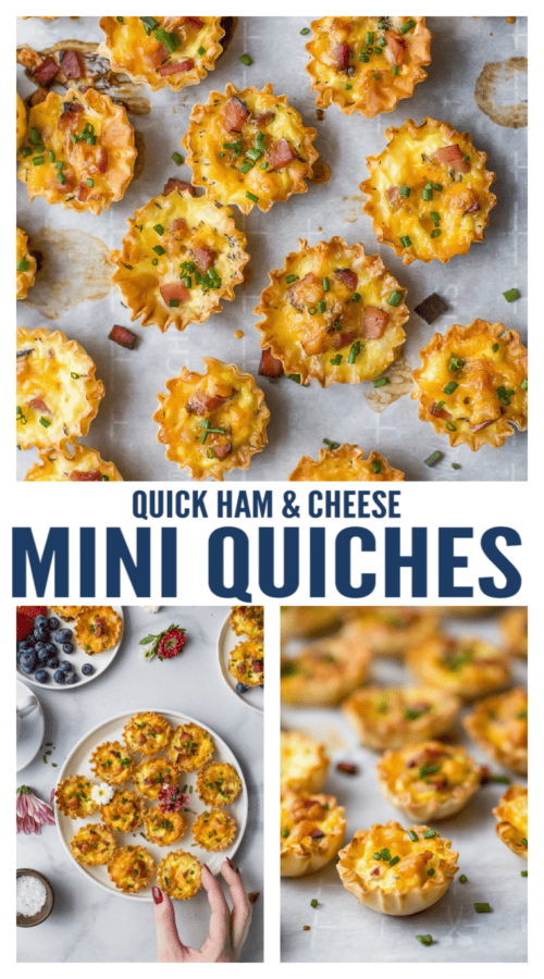 pinterest image for SUPER Easy Mini Quiche Recipe