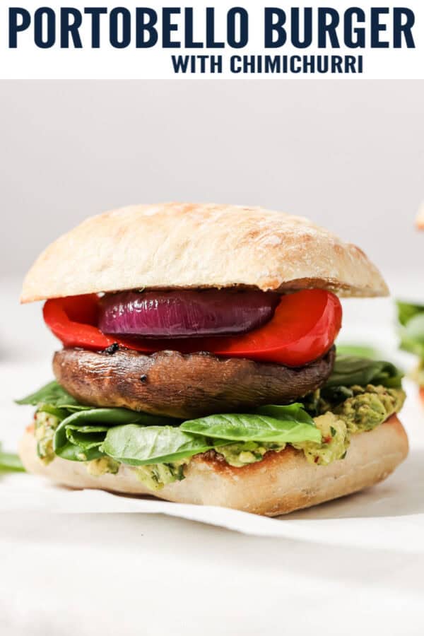 pinterest image for Portobello Mushroom Burger