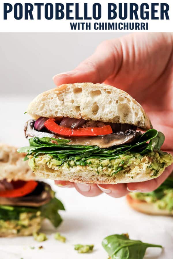pinterest image for Portobello Mushroom Burger