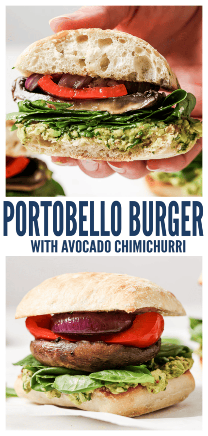 pinterest image for Portobello Mushroom Burger