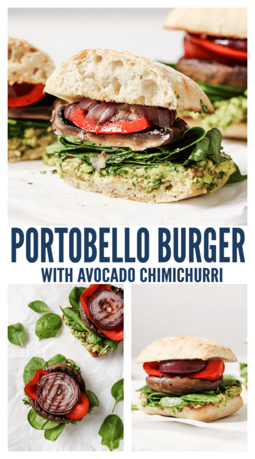 pinterest image for Portobello Mushroom Burger