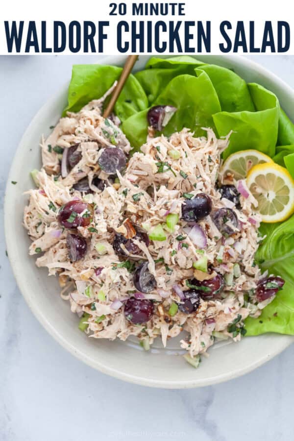 pinterest image for Waldorf Chicken Salad