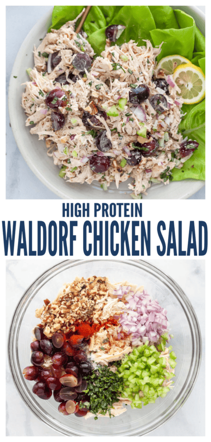 pinterest image for Waldorf Chicken Salad