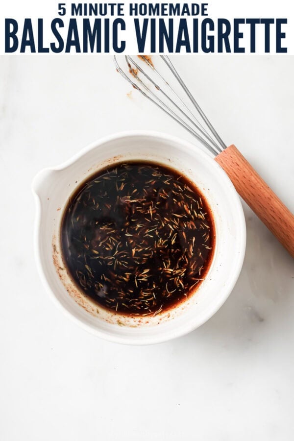 pinterest image for Easy Balsamic Vinaigrette Recipe