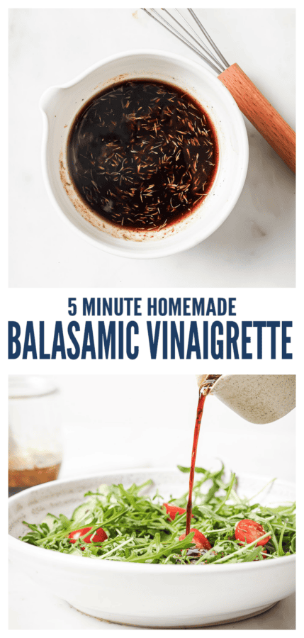 pinterest image for Easy Balsamic Vinaigrette Recipe
