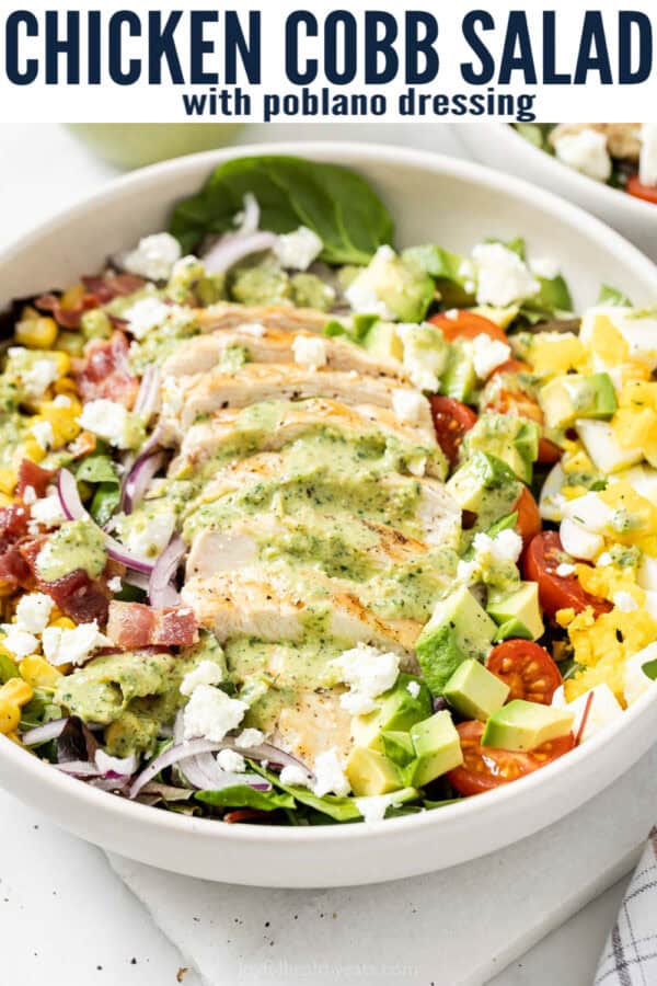 pinterest image for Southwestern Chicken Cobb Salad