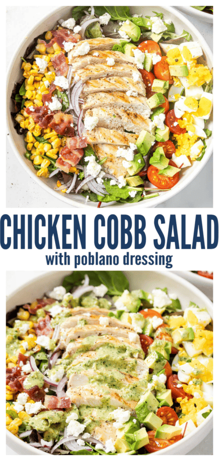 pinterest image for Southwestern Chicken Cobb Salad