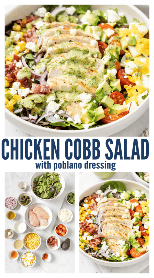 pinterest image for Southwestern Chicken Cobb Salad