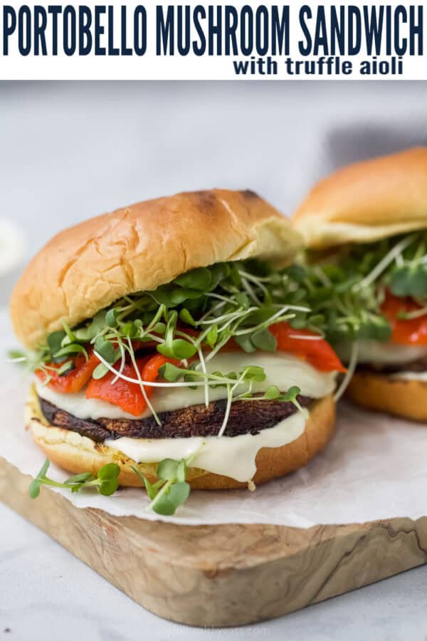 Pinterest figure for grilled portobillo mushroom sandwich