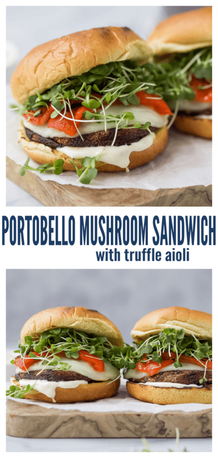 Pinterest figure for grilled portobillo mushroom sandwich