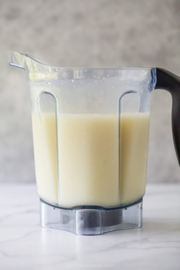 Blender filled with frozen margarita