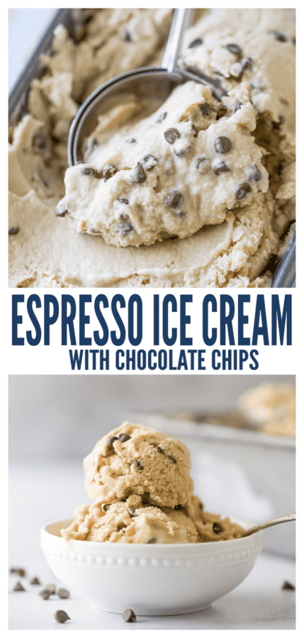 pinterest image for Espresso Ice Cream With Chocolate Chips