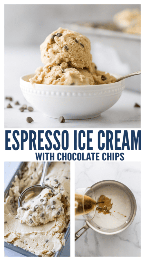 pinterest image for Espresso Ice Cream With Chocolate Chips