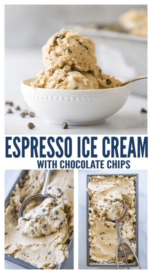 pinterest image for Espresso Ice Cream With Chocolate Chips