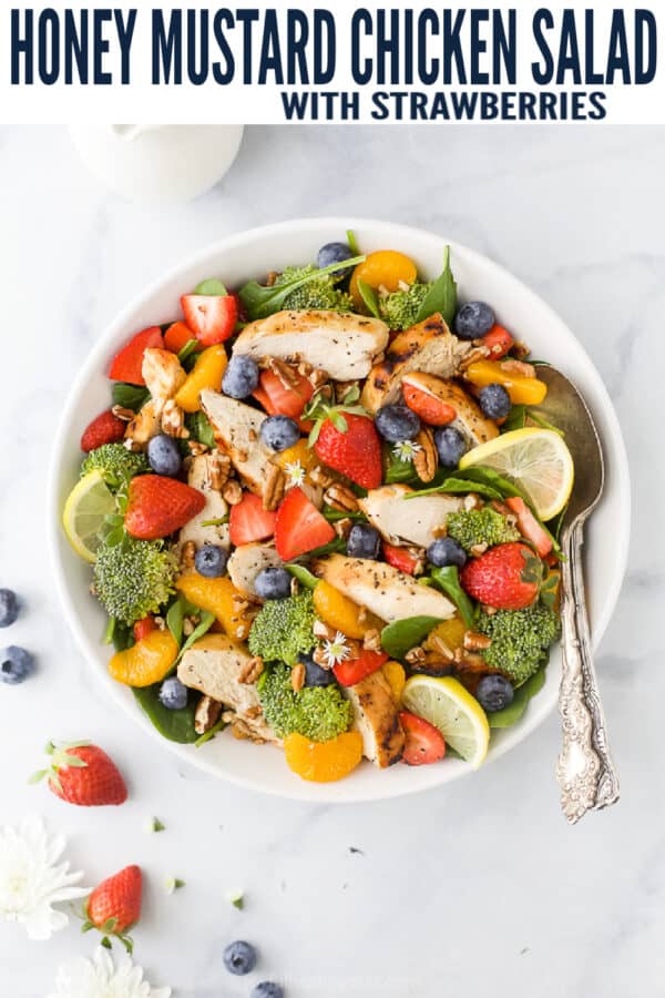 pinterest image for Honey Mustard Chicken Salad