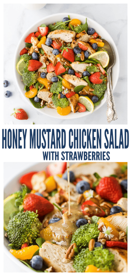 pinterest image for Honey Mustard Chicken Salad
