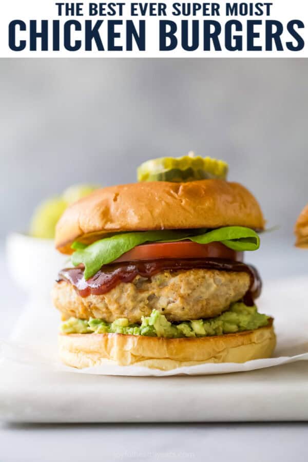 pinterest image for BBQ Chicken Burger Recipe
