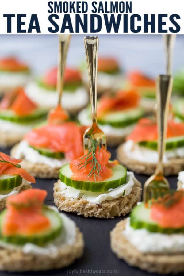 pinterest image for Light & Easy Smoked Salmon Tea Sandwiches