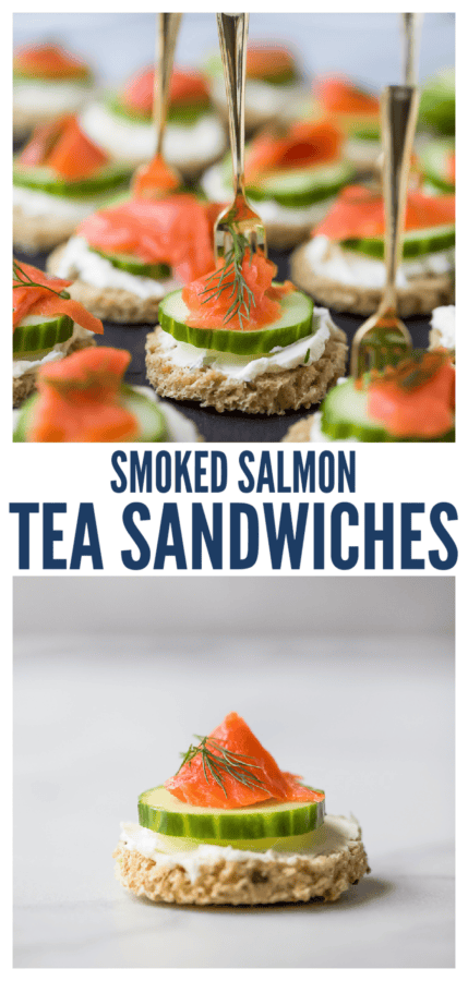 pinterest image for Light & Easy Smoked Salmon Tea Sandwiches