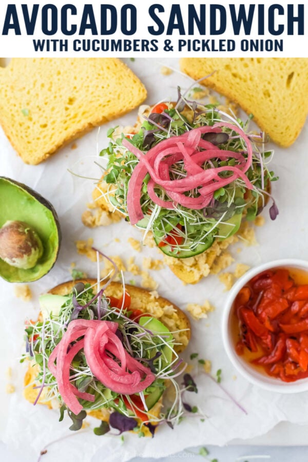 pinterest image for Avocado Sandwich Recipe