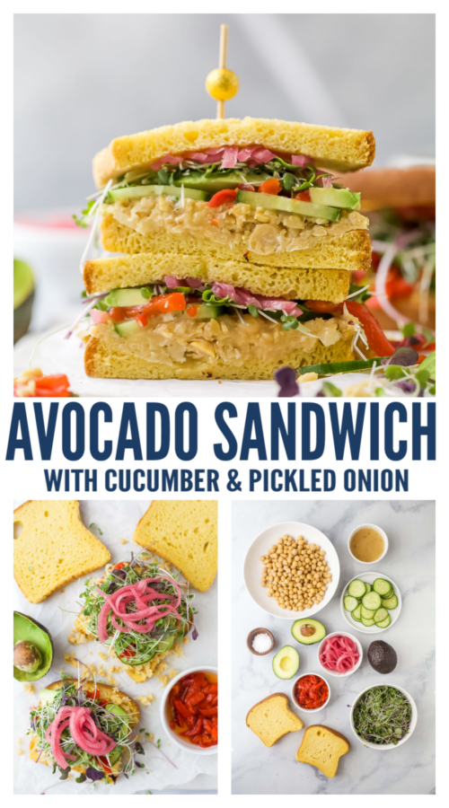 pinterest image for Avocado Sandwich Recipe