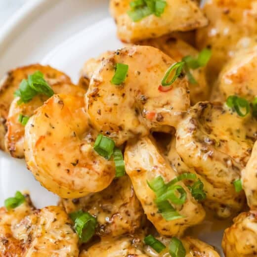 Closeup of crispy bang bang shrimp on plate