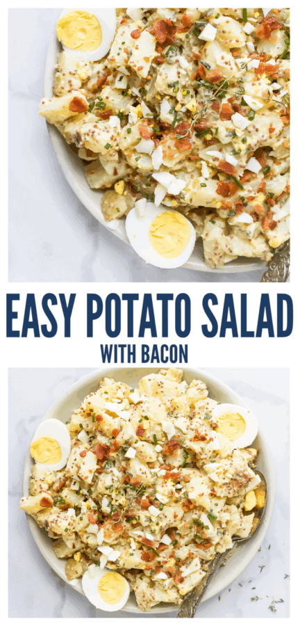pinterest image for Easy Potato Salad with Bacon
