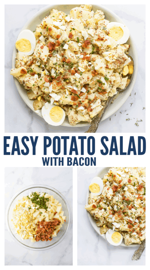 pinterest image for Easy Potato Salad with Bacon