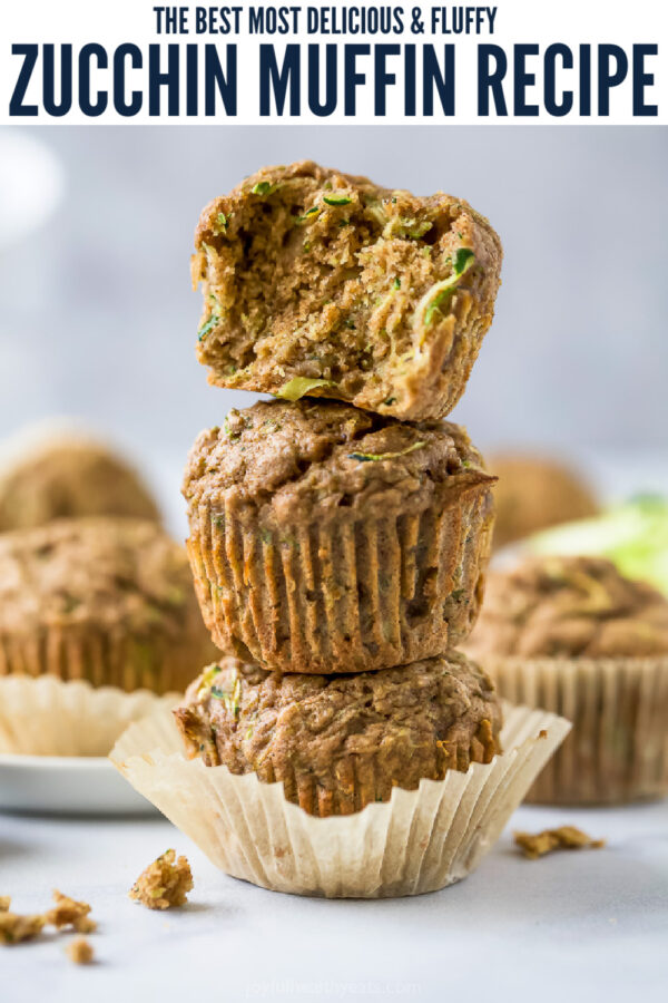 pinterest image for The BEST Healthy Zucchini Muffins