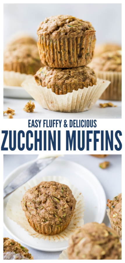 pinterest image for The BEST Healthy Zucchini Muffins