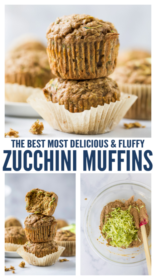 pinterest image for The BEST Healthy Zucchini Muffins