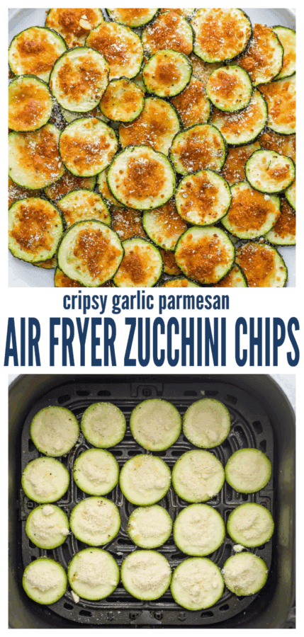 pinterest image for Crispy Air Fryer Zucchini Chips