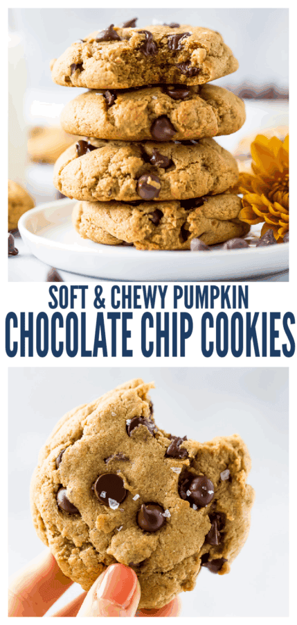 pinterest image for Epic Vegan Pumpkin Chocolate Chip Cookies