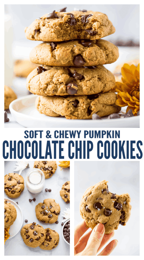 pinterest image for Epic Vegan Pumpkin Chocolate Chip Cookies