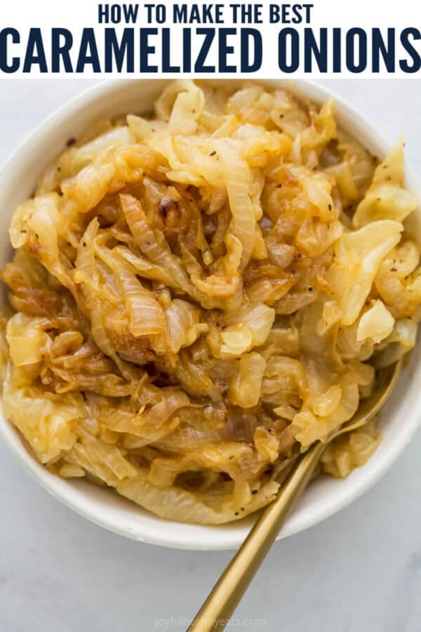 pinterest image for How to Make Caramelized Onions
