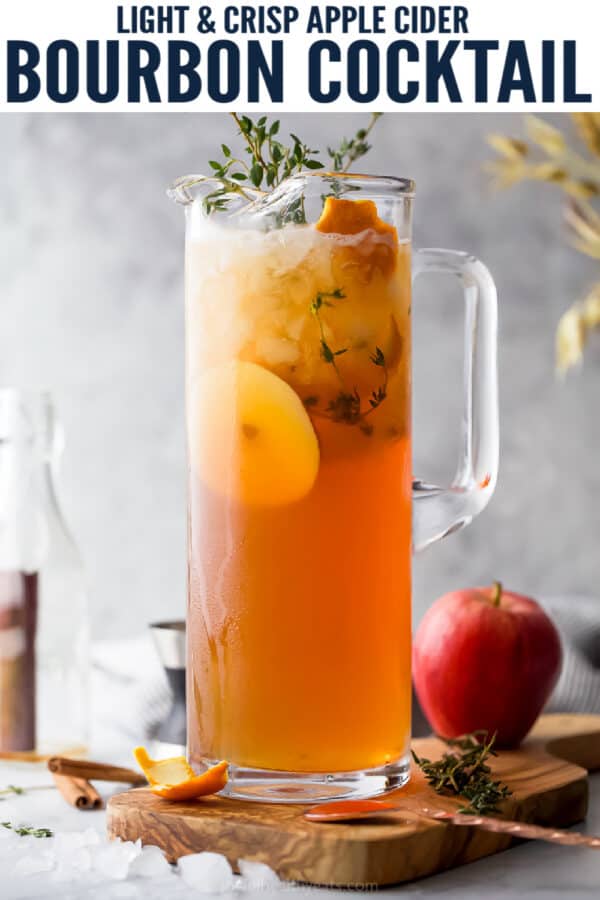 pinterest image for Apple Cider Bourbon Cocktail