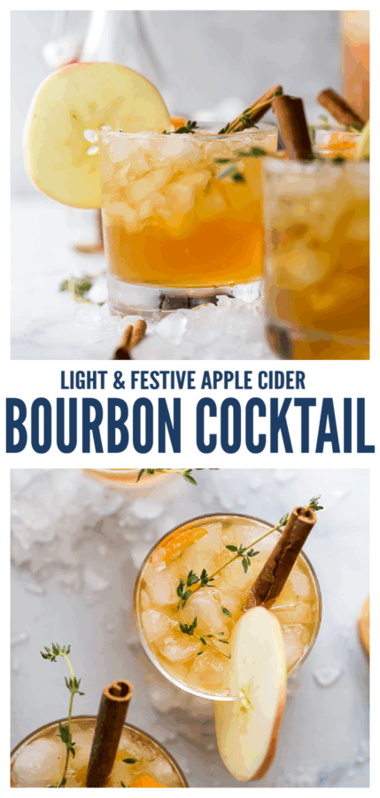 pinterest image for Apple Cider Bourbon Cocktail
