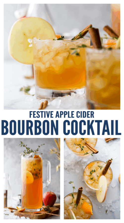 pinterest image for Apple Cider Bourbon Cocktail