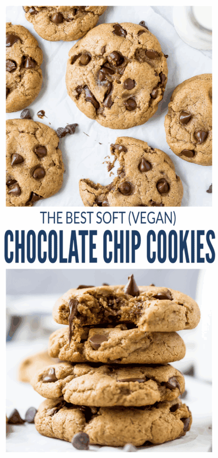 pinterest image for The BEST Vegan Chocolate Chip Cookies
