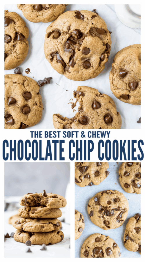 pinterest image for The BEST Vegan Chocolate Chip Cookies