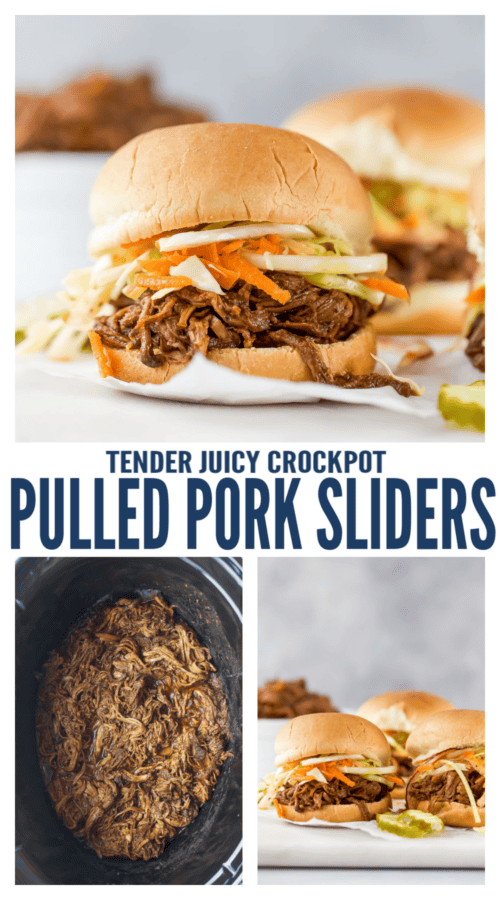 pinterest image for Skinny Pulled Pork Sliders