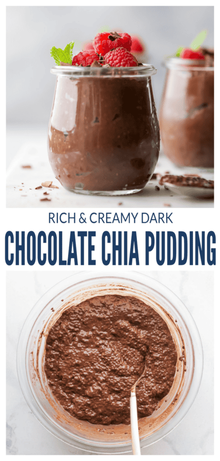 pinterest image for Dark Chocolate Chia Pudding