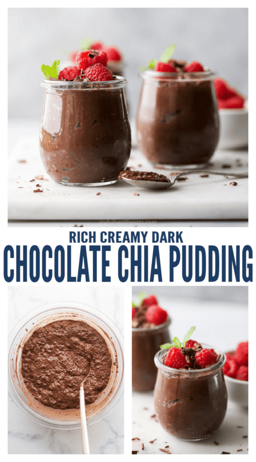 pinterest image for Dark Chocolate Chia Pudding