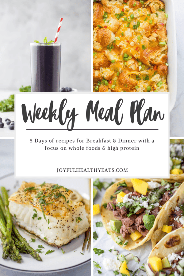 pinterest image for Weekly Meal Plan 15 Pin