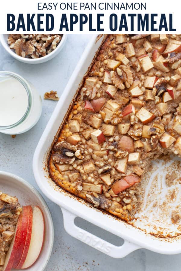 pinterest image for cinnamon baked apple oatmeal
