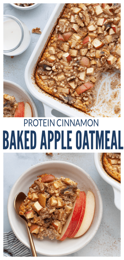 pinterest image for cinnamon baked apple oatmeal