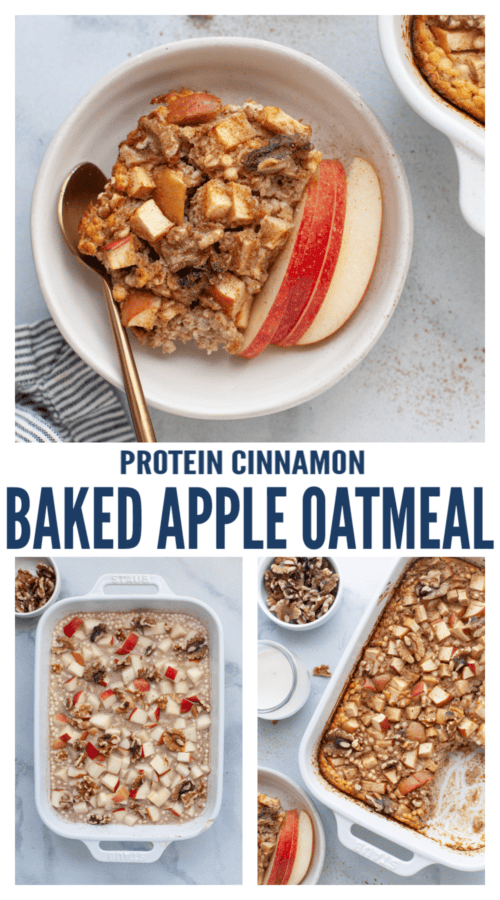 pinterest image for cinnamon baked apple oatmeal