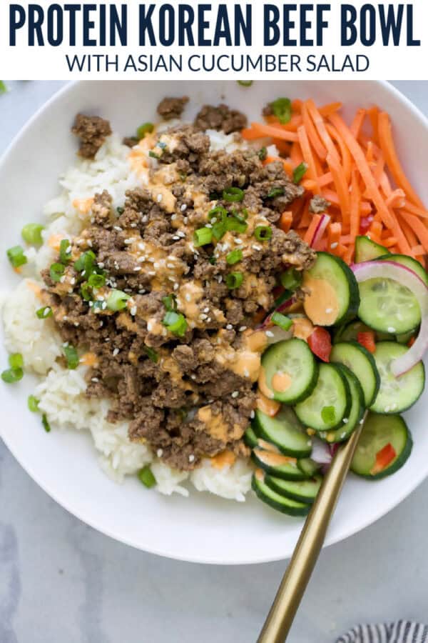 pinterest image for High Protein Korean Beef Bowl