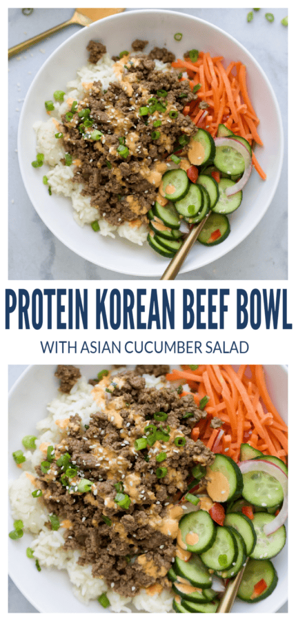 pinterest image for High Protein Korean Beef Bowl