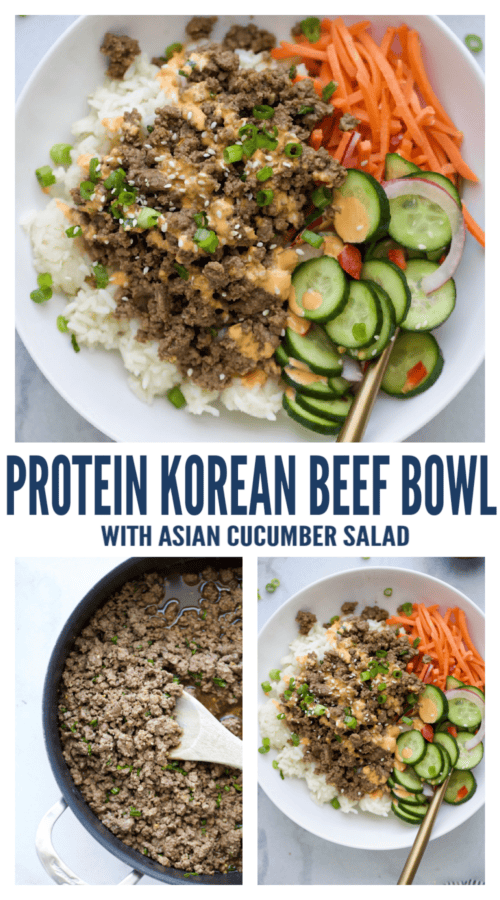 pinterest image for High Protein Korean Beef Bowl